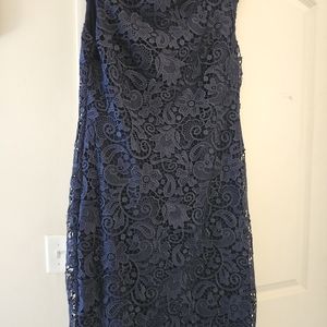 Navy blue with lace floral pattern dress 1 quantity sz 12 1 quantity sz 14